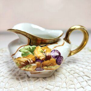 Limoges Creamer La Seynie France Hand Painted Vintage Art Deco Signed 'R…